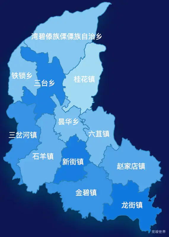 echarts楚雄彝族自治州大姚县geoJson地图 tooltip轮播