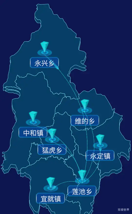 echarts楚雄彝族自治州永仁县geoJson地图label样式自定义