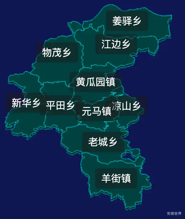 threejs楚雄彝族自治州元谋县geoJson地图3d地图