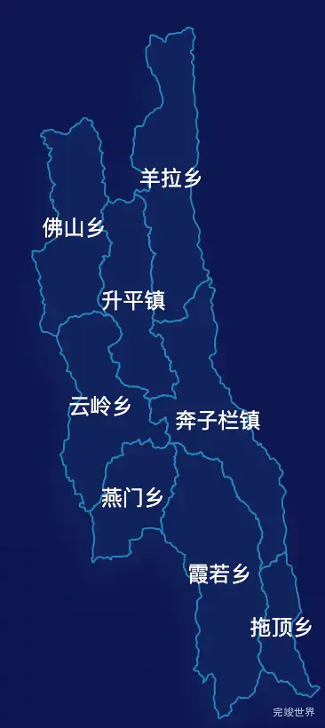 echarts迪庆藏族自治州德钦县geoJson地图地图下钻展示