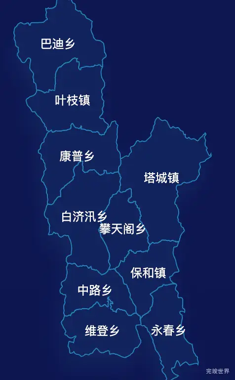 echarts迪庆藏族自治州维西傈僳族自治县geoJson地图地图下钻展示