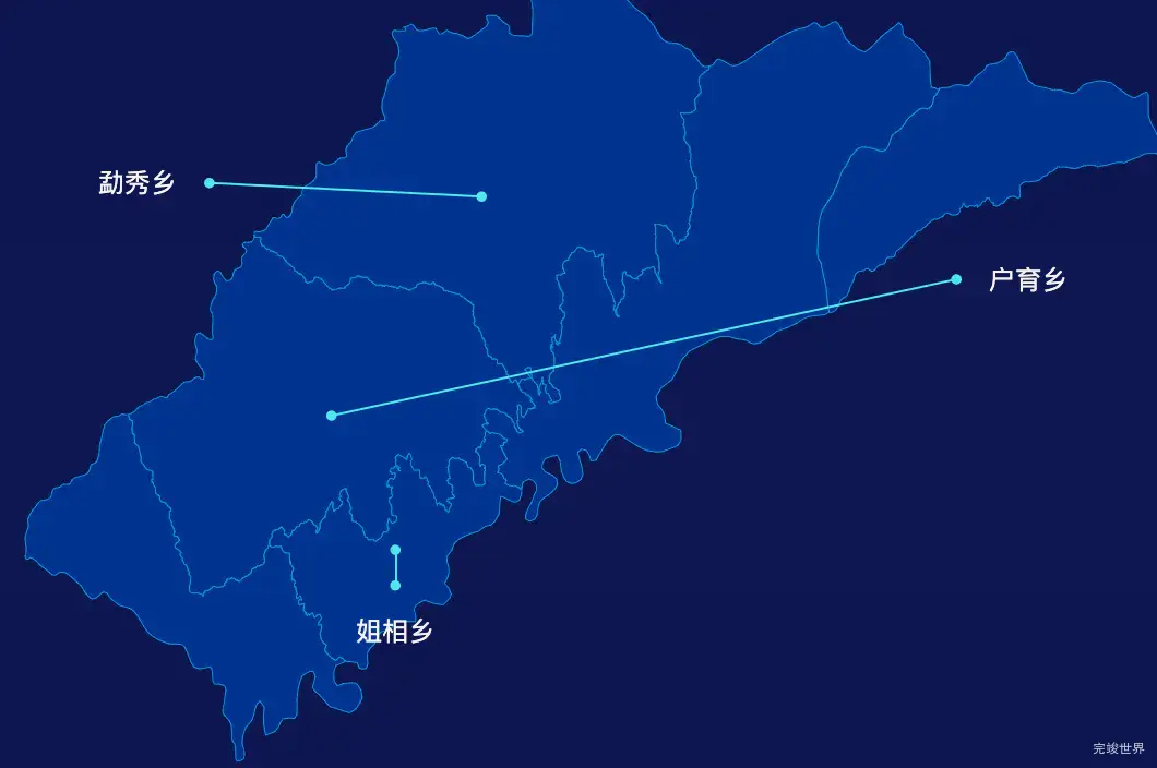 echarts德宏傣族景颇族自治州瑞丽市geoJson地图自定义引导线