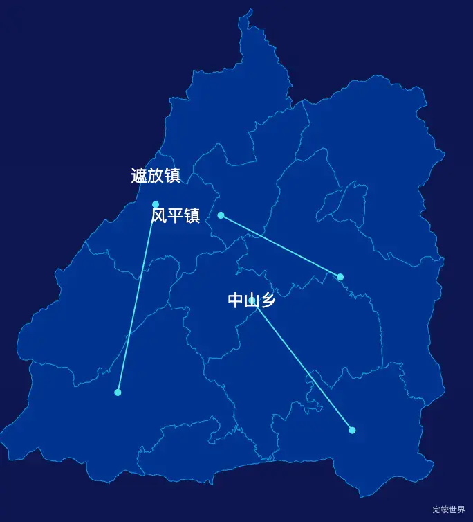 echarts德宏傣族景颇族自治州芒市geoJson地图自定义引导线