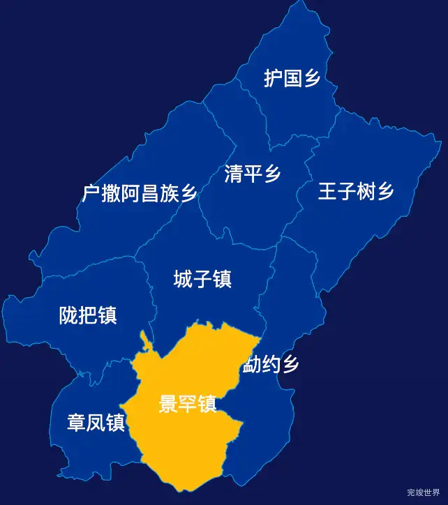 echarts德宏傣族景颇族自治州陇川县geoJson地图指定区域高亮