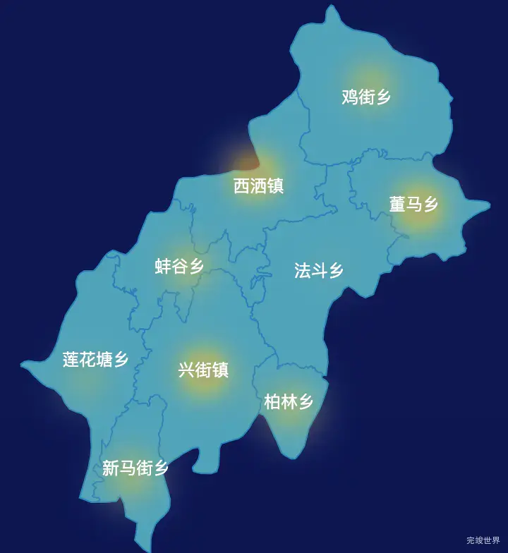 echarts文山壮族苗族自治州西畴县geoJson地图热力图