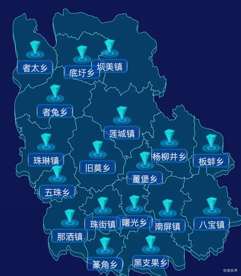 echarts文山壮族苗族自治州广南县geoJson地图点击跳转到指定页面