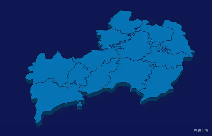 echarts文山壮族苗族自治州富宁县geoJson地图3d地图实例旋转动画