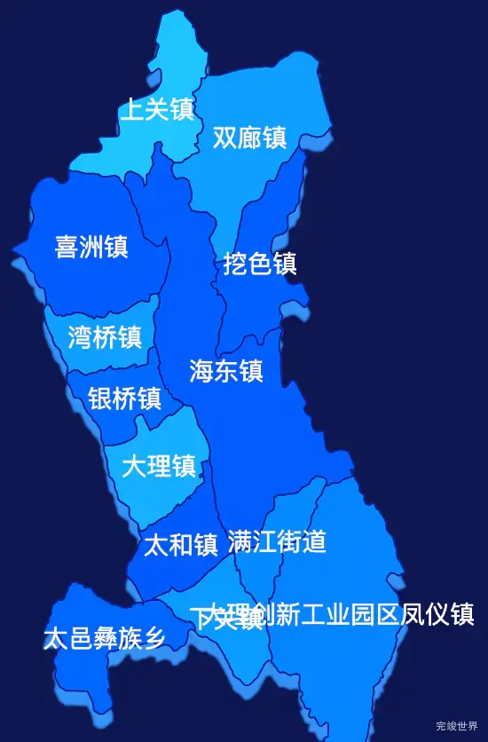 echarts大理白族自治州大理市geoJson地图 visualMap控制地图颜色