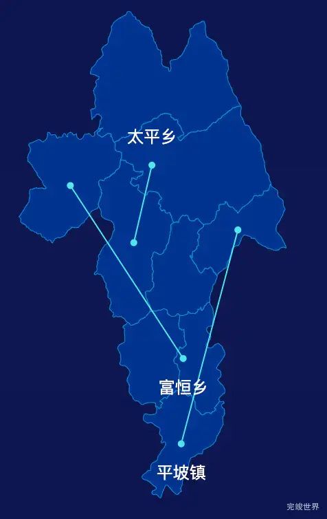 echarts大理白族自治州漾濞彝族自治县geoJson地图自定义引导线