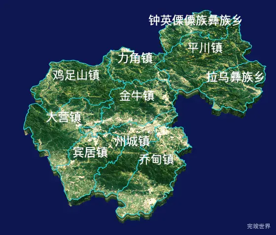 echarts大理白族自治州宾川县geoJson地图3d地图自定义贴图-绿色地面