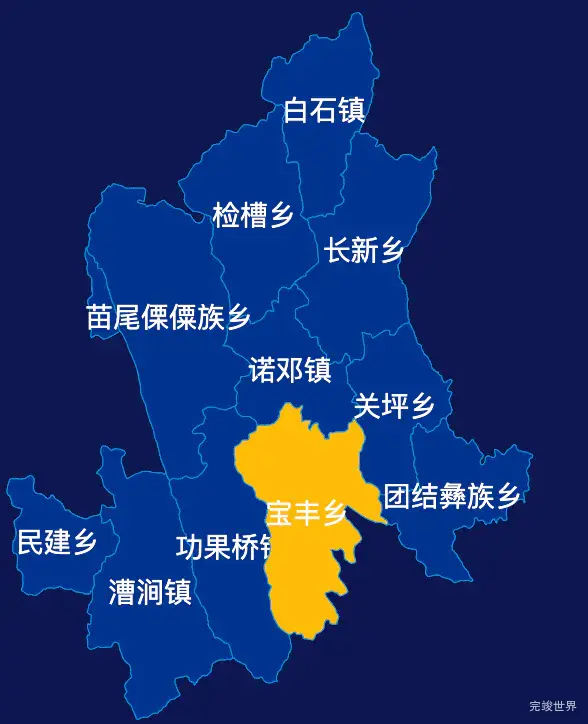 echarts大理白族自治州云龙县geoJson地图指定区域高亮