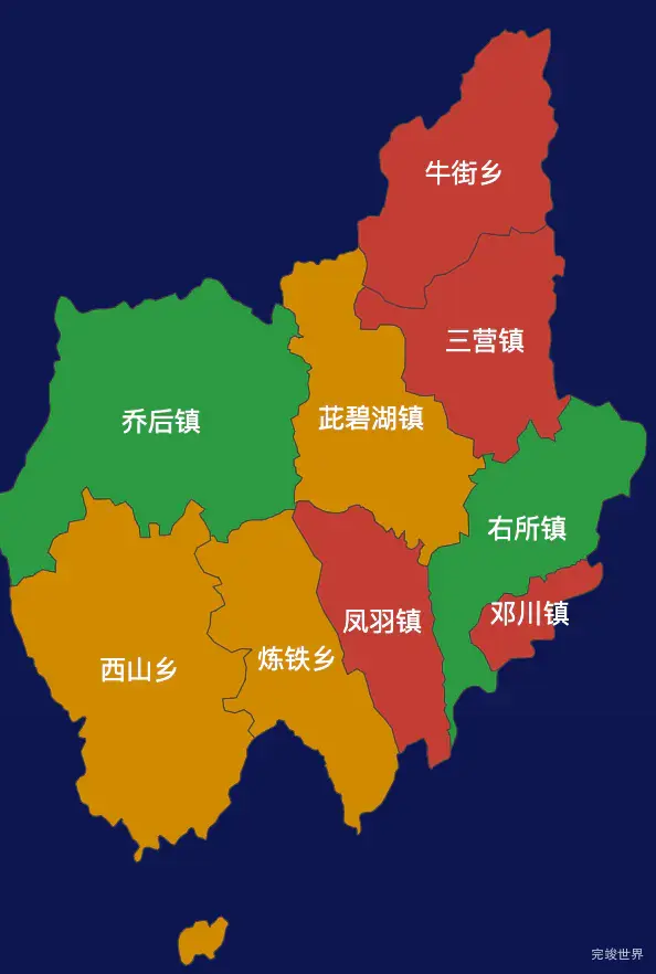 echarts大理白族自治州洱源县geoJson地图定义颜色