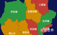 echarts大理白族自治州洱源县geoJson地图定义颜色效果实例