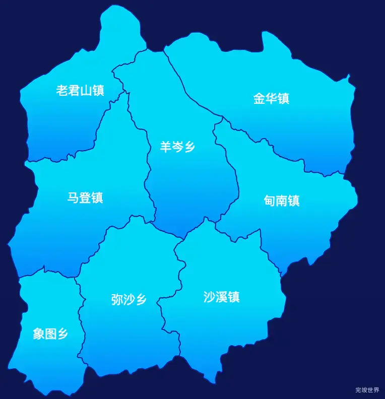 echarts大理白族自治州剑川县geoJson地图局部颜色渐变