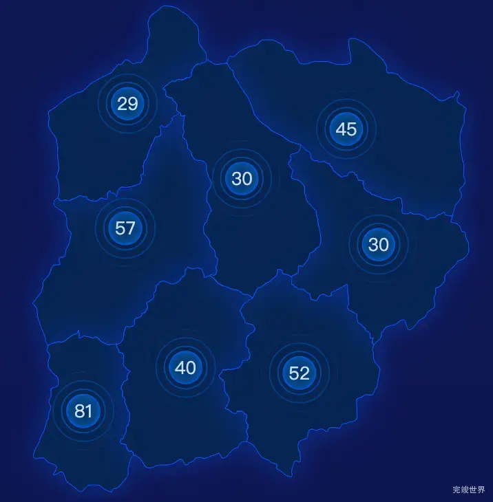 echarts大理白族自治州剑川县geoJson地图圆形波纹状气泡图