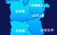 echarts大理白族自治州鹤庆县geoJson地图局部颜色渐变演示实例