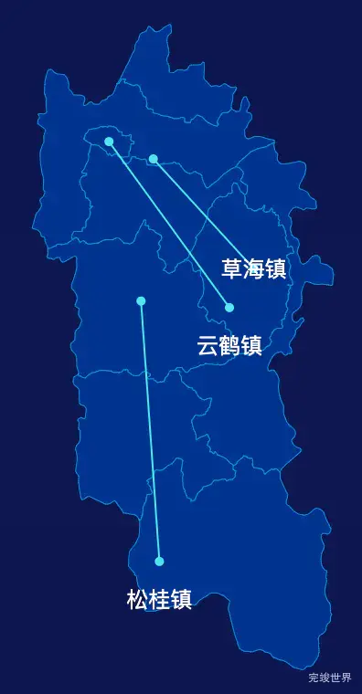 echarts大理白族自治州鹤庆县geoJson地图自定义引导线