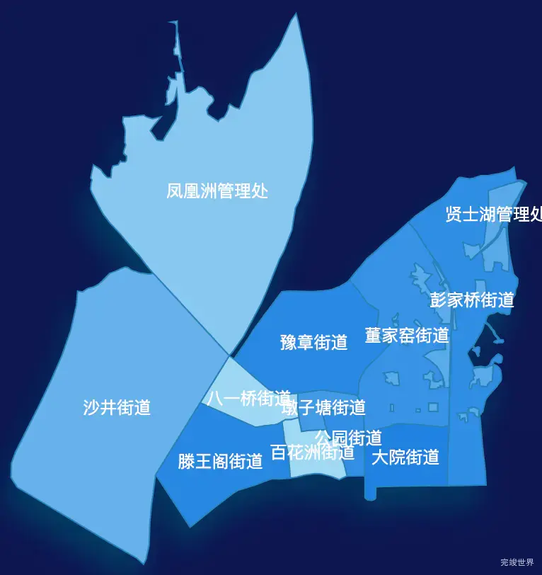 echarts南昌市东湖区geoJson地图 tooltip轮播