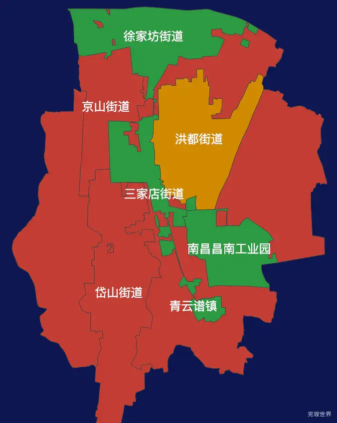 echarts南昌市青云谱区geoJson地图热力图