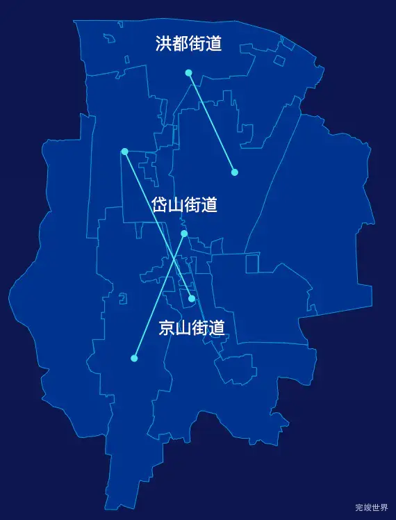 echarts南昌市青云谱区geoJson地图自定义引导线