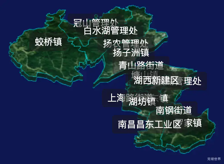 threejs南昌市青山湖区geoJson地图3d地图自定义贴图加CSS2D标签