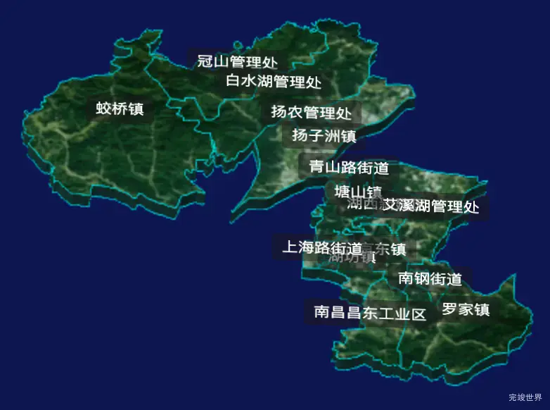 threejs南昌市青山湖区geoJson地图3d地图