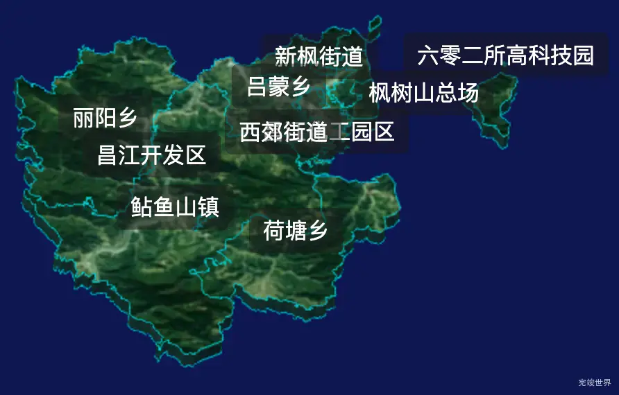 threejs景德镇市昌江区geoJson地图3d地图css2d标签