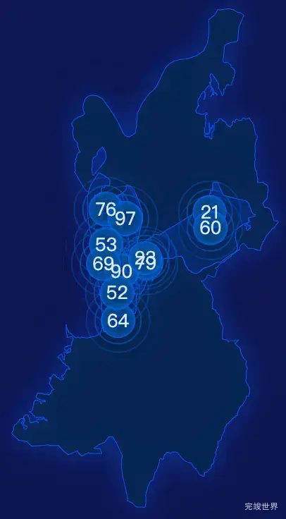 echarts景德镇市珠山区geoJson地图圆形波纹状气泡图