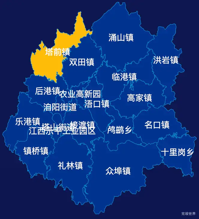 echarts景德镇市乐平市geoJson地图指定区域高亮