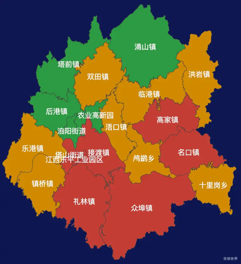 echarts景德镇市乐平市geoJson地图定义颜色