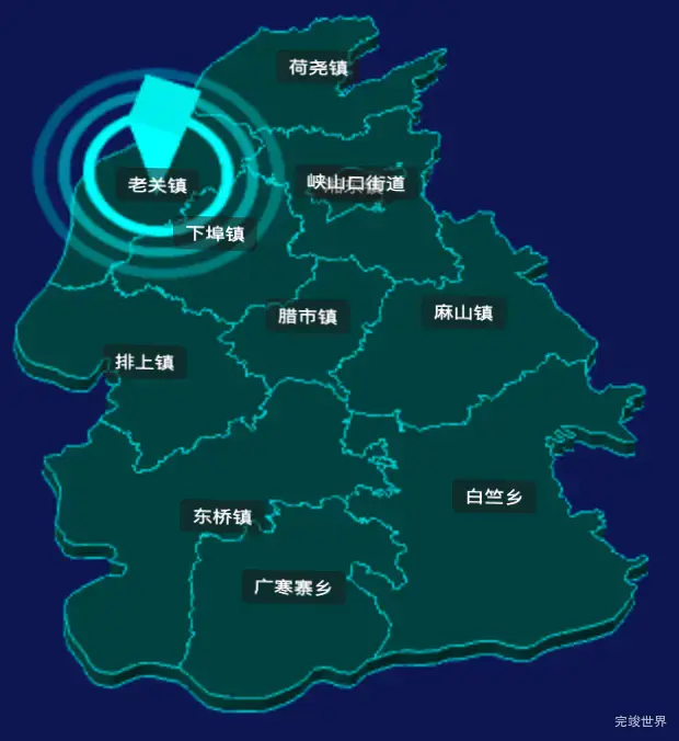 threejs萍乡市湘东区geoJson地图3d地图添加旋转棱锥