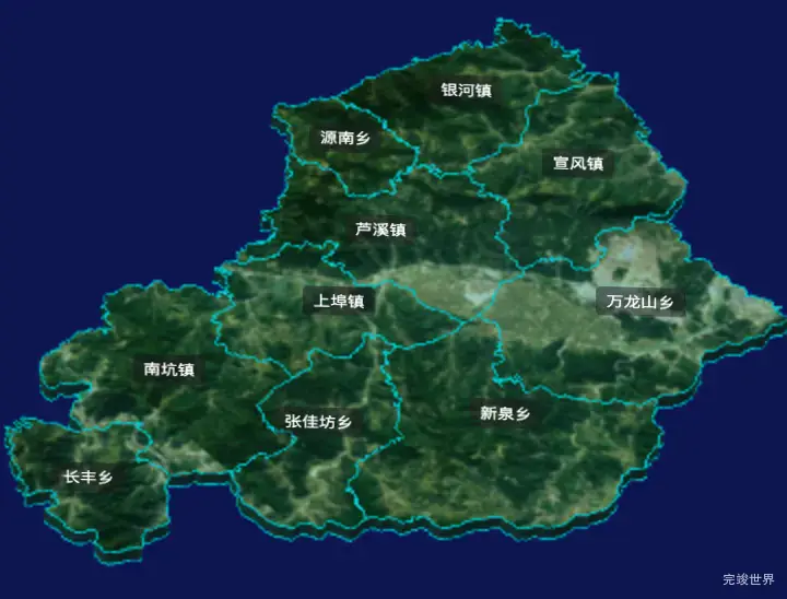 threejs萍乡市芦溪县geoJson地图3d地图CSS3D标签