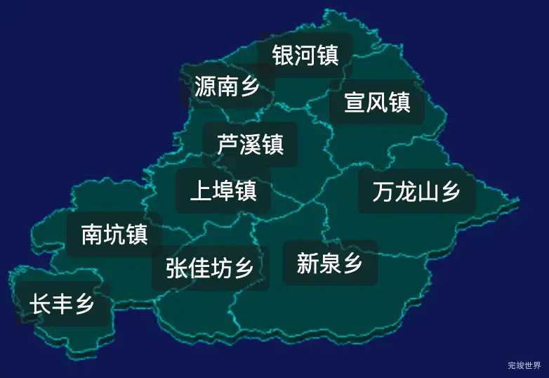 threejs萍乡市芦溪县geoJson地图3d地图