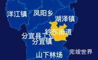 echarts新余市分宜县geoJson地图指定区域高亮实例代码