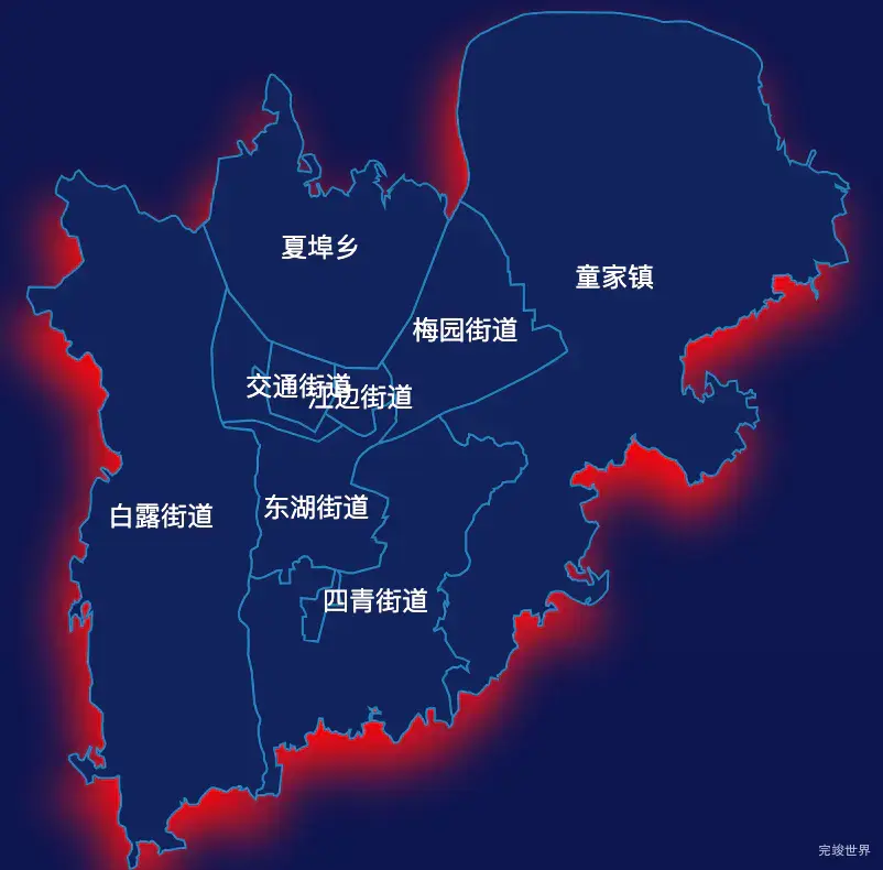 echarts鹰潭市月湖区geoJson地图阴影