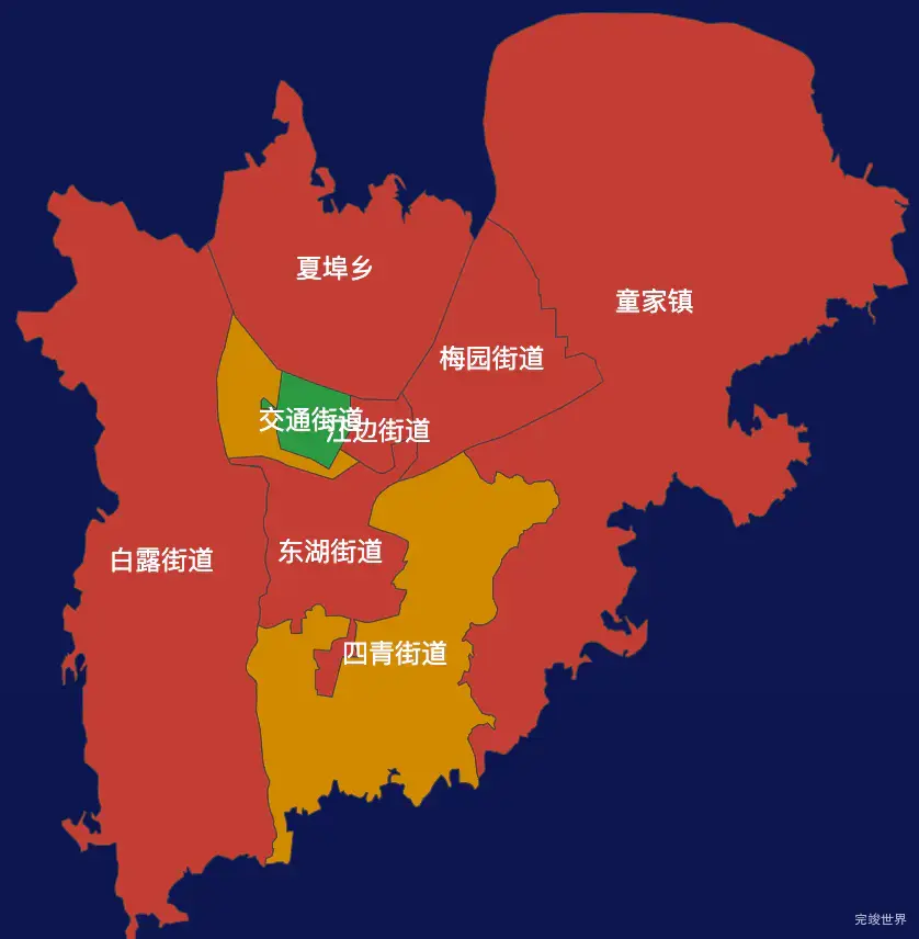 echarts鹰潭市月湖区geoJson地图定义颜色