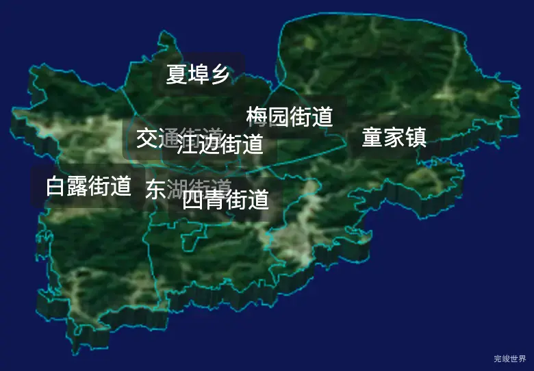 threejs鹰潭市月湖区geoJson地图3d地图