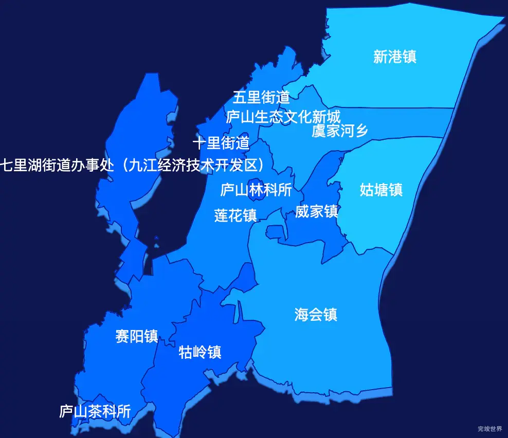 echarts九江市濂溪区geoJson地图 visualMap控制地图颜色