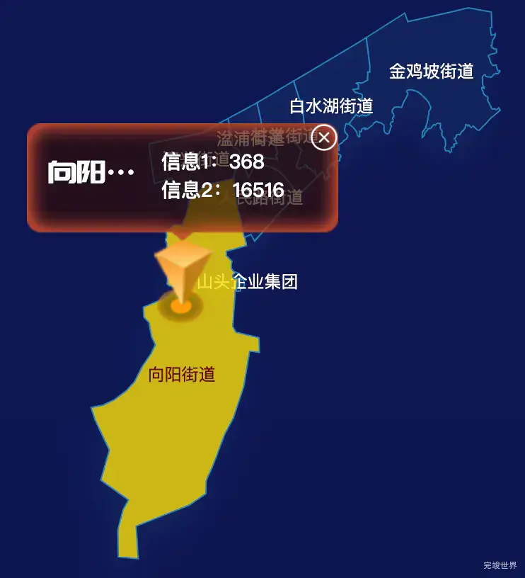 echarts九江市浔阳区geoJson地图点击弹出自定义弹窗