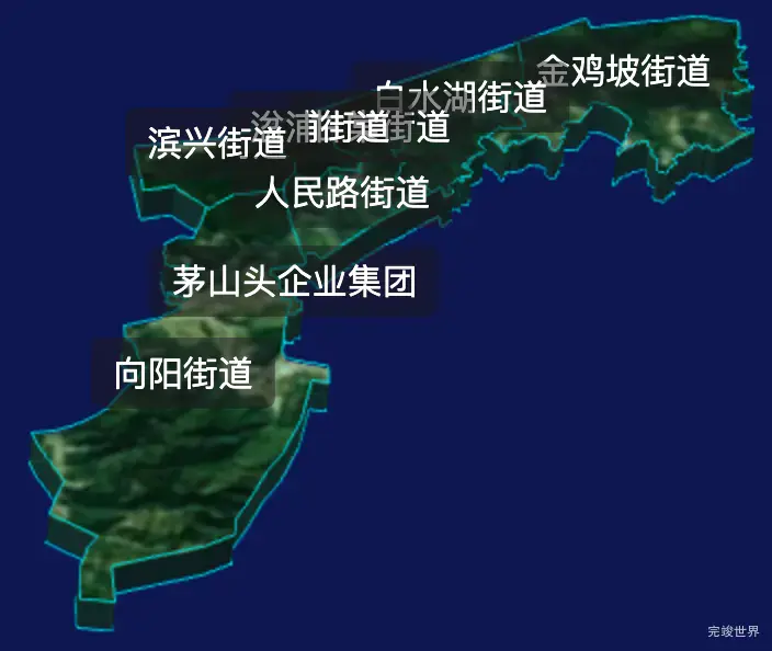 threejs九江市浔阳区geoJson地图3d地图自定义贴图加CSS2D标签