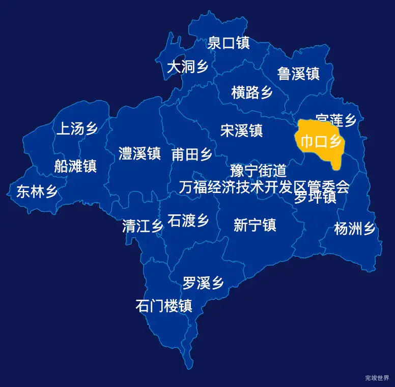 echarts九江市武宁县geoJson地图指定区域高亮