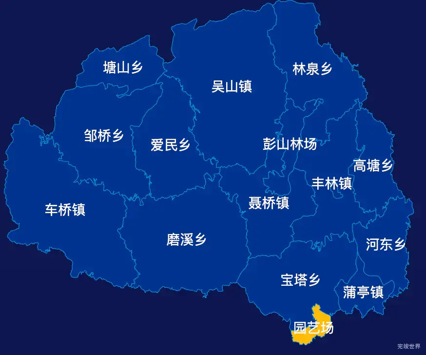 echarts九江市德安县geoJson地图指定区域高亮