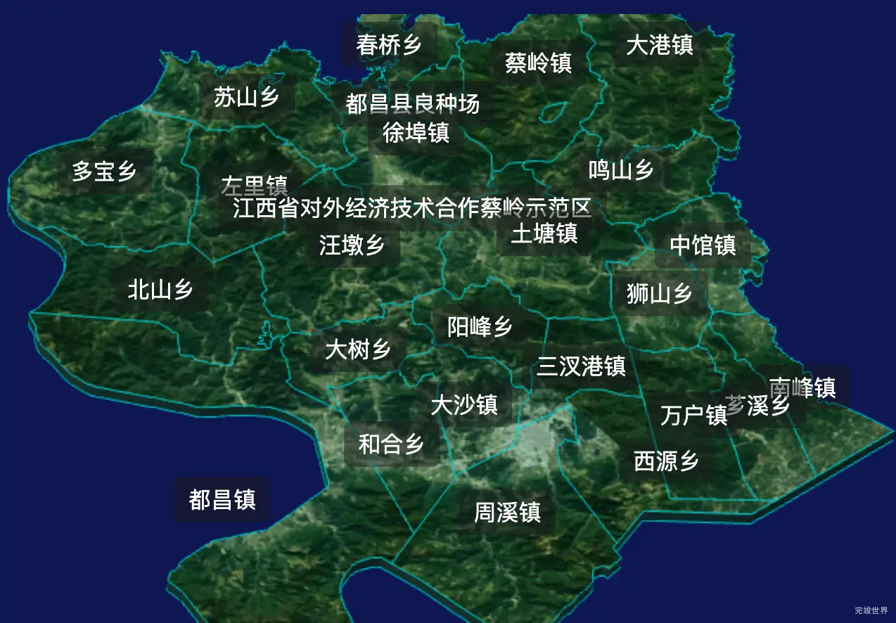 threejs九江市都昌县geoJson地图3d地图