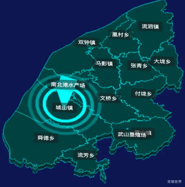 threejs九江市湖口县geoJson地图3d地图添加旋转棱锥