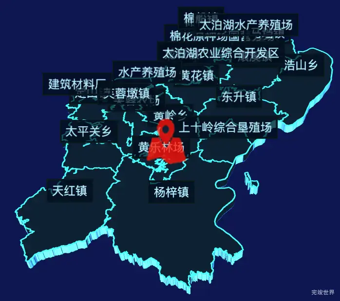 echarts九江市彭泽县geoJson地图3d地图自定义图标