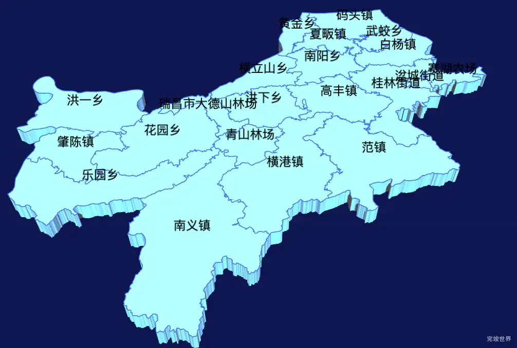 echarts九江市瑞昌市geoJson地图3d地图