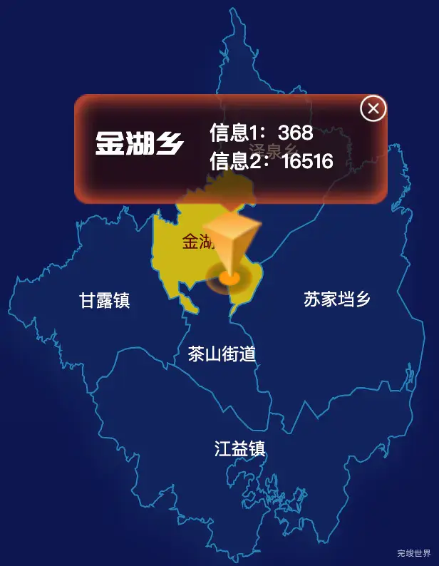 echarts九江市共青城市geoJson地图点击弹出自定义弹窗