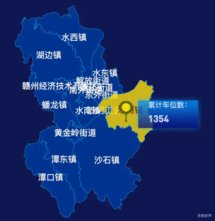 echarts赣州市章贡区geoJson地图点击地图插小旗