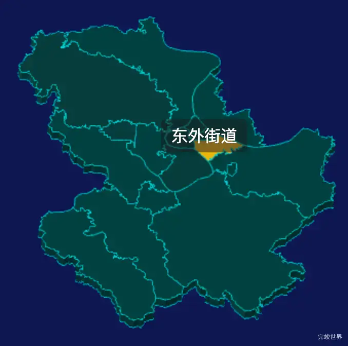 threejs赣州市章贡区geoJson地图3d地图指定区域闪烁