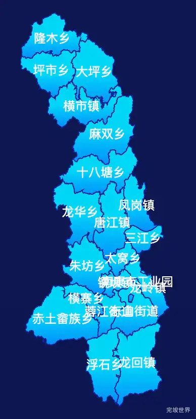 echarts赣州市南康区geoJson地图局部颜色渐变